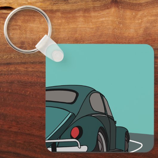 Car Blue Classic Car Schlüsselanhänger (Vorderseite)