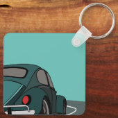 Car Blue Classic Car Schlüsselanhänger (Rückseite)