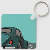 Car Blue Classic Car Schlüsselanhänger (Rückseite)