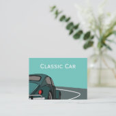 Car Blue Classic Car Visitenkarte (Stehend Vorderseite)
