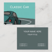 Car Blue Classic Car Visitenkarte (Vorne/Hinten)