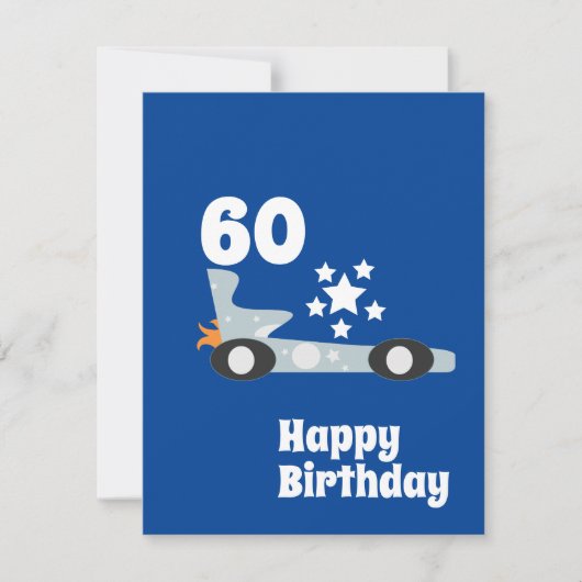 Car Blue Stars 60. Jedes Alter Blue Birthday (Vorderseite)