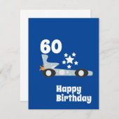 Car Blue Stars 60. Jedes Alter Blue Birthday (Vorne/Hinten)