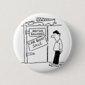Car Breakers Scrapyard Car Boot Sale Cartoon Button (Vorderseite)