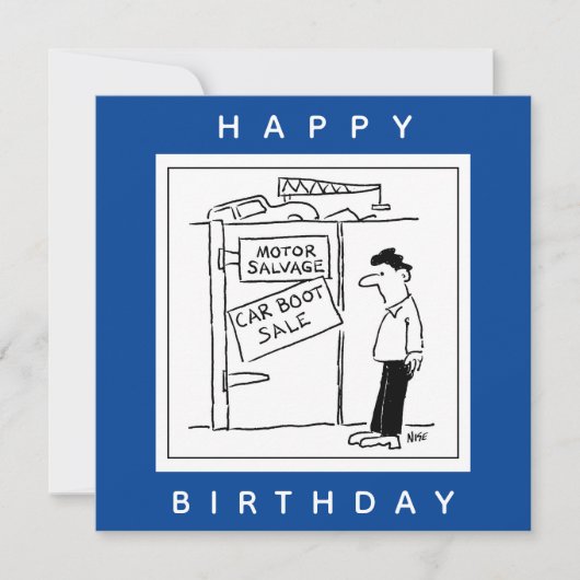 Car Breakers Scrapyard Car Boot Sale Cartoon Karte (Vorderseite)