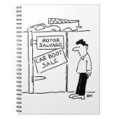 Car Breakers Scrapyard Car Boot Sale Cartoon Notizblock (Vorderseite)