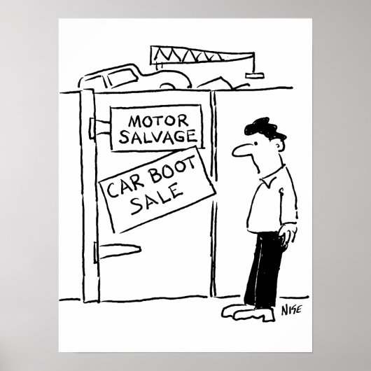 Car Breakers Scrapyard Car Boot Sale Cartoon Poster (Vorne)