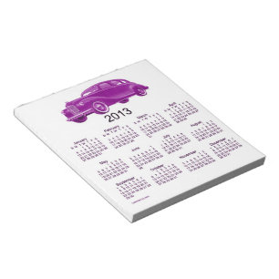 Car Calendar Notepad 2013 Notizblock