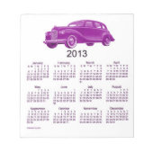 Car Calendar Notepad 2013 Notizblock (Vorderseite)