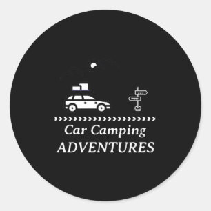 Car Camping Adventures Reisen Camp Freier Spaß vor Runder Aufkleber