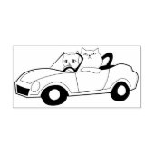 Car Cat Art Briefmarke Gummistempel (Prägung)
