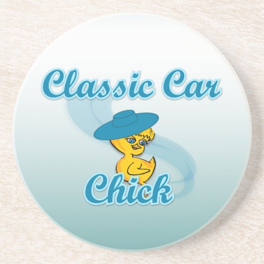 Car Chick #3 Sandstein Untersetzer (Vorne)
