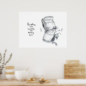 Car Crash Illustration mit Kurt Vonnegut Zitat Poster (Küche)