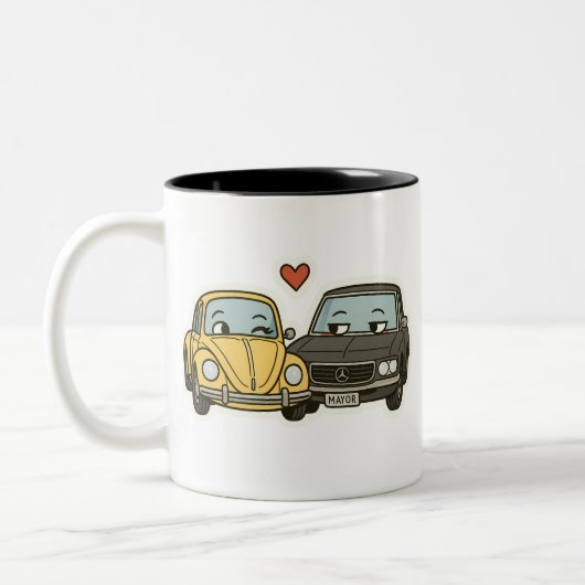 Car Cuddles - Niedlicher Cartoon Pkw in der Tasse (Links)
