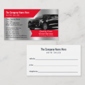 Car Dealership-Auto Sales Associate Business Card Visitenkarte (Vorne/Hinten)