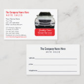 Car Dealership-Auto Sales Associate Business Card Visitenkarte (Vorne/Hinten)