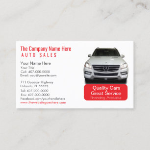 Car Dealership-Auto Sales Associate Business Card Visitenkarte