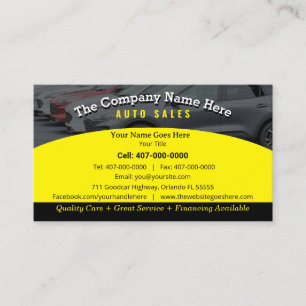 Car Dealership-Auto Sales Associate Business Card Visitenkarte