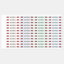 Car Design Kids' Name Clothing School Labels Etiketten