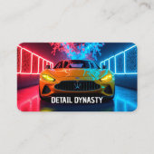 🚗 Car Detailer Neon Visitenkarte (Vorderseite)