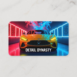 🚗 Car Detailer Neon Visitenkarte