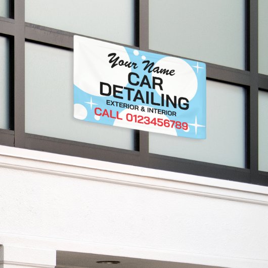Car detailing auto washing business advertising banner (Äußeres Gebäude)