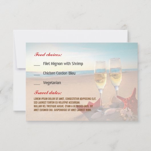 Car-Food-Reise RSVP Karte (Rückseite)