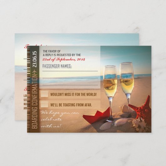 Car-Food-Reise RSVP Karte (Vorne/Hinten)