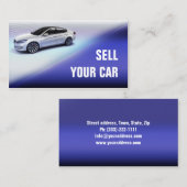 Car Händler Auto Verkäufer Metalic Blue & Gray Visitenkarte (Vorne/Hinten)