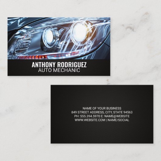 Car Head Lights Visitenkarte (Vorne/Hinten)