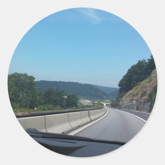 Car Holiday Mountains Europe Österreich Fotografie Runder Aufkleber (Vorderseite)