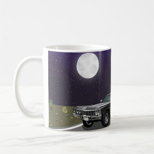 Car in desert night kaffeetasse (Links)