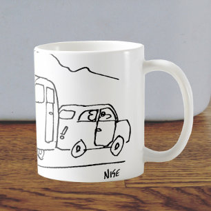Car is Towing a Caravan and also a Greenhouse Kaffeetasse