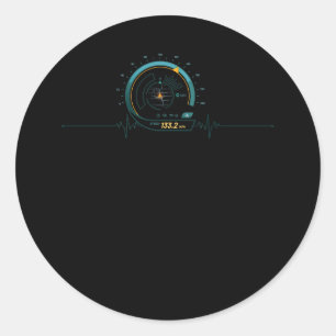 Car Lover Racing Speedometer Heartbeat Runder Aufkleber