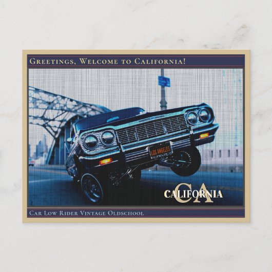 Car Low Rider Vintag Oldschool Postkarte (Vorderseite)