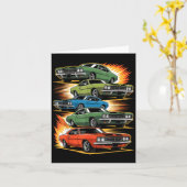 Car Madness Muscle Hotrods And Clic Vintage  Karte (Gelbe Blume)