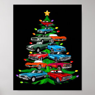 Car Madness Weihnachtsbaum -clic Muscle And Hotrod Poster