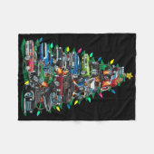 Car Madness Weihnachtsbaum! Muskelkater und Hotrop Fleecedecke (Vorderseite (Horizontal))