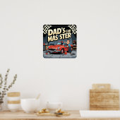 Car Master Vater Retro Digital Poster Print (Küche)