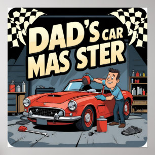 Car Master Vater Retro Digital Poster Print