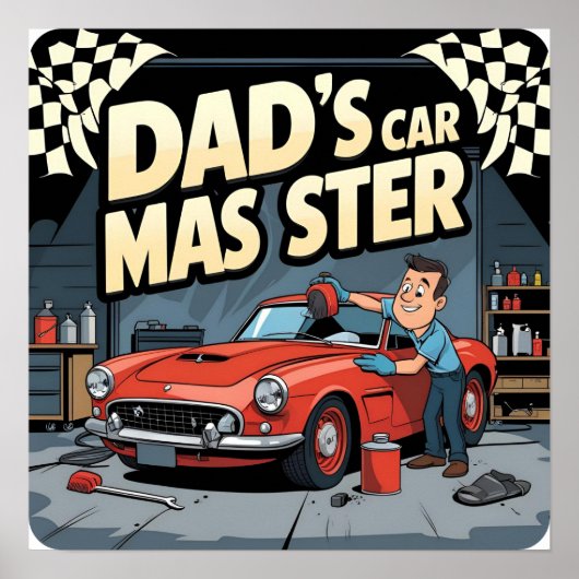 Car Master Vater Retro Digital Poster Print (Vorne)