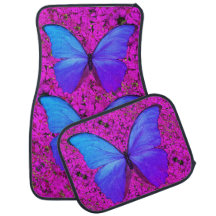 Car Mats Lila Butterfly auf Pink Daisis