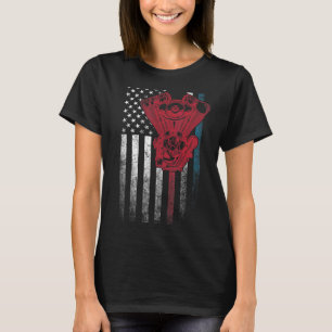 Car Mechanic 4. Juli Amerikanische Flagge USA T-Shirt