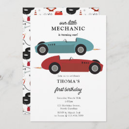 Car Mechanic Automotive Tools Boy First Birthday Einladung