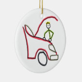 Car Mechanic Stickman Keramik Ornament (Rechts)