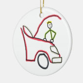Car Mechanic Stickman Keramik Ornament (Links)