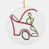 Car Mechanic Stickman Keramik Ornament (Hinten)