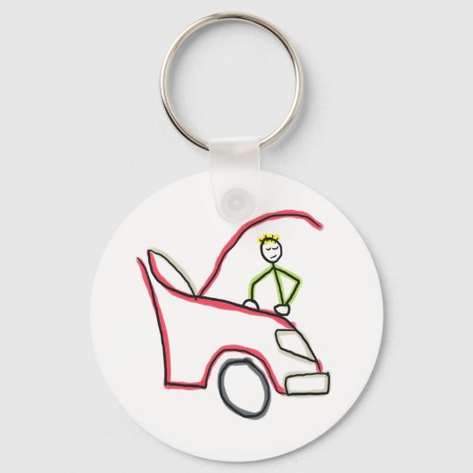 Car Mechanic Stickman Schlüsselanhänger (Vorderseite)