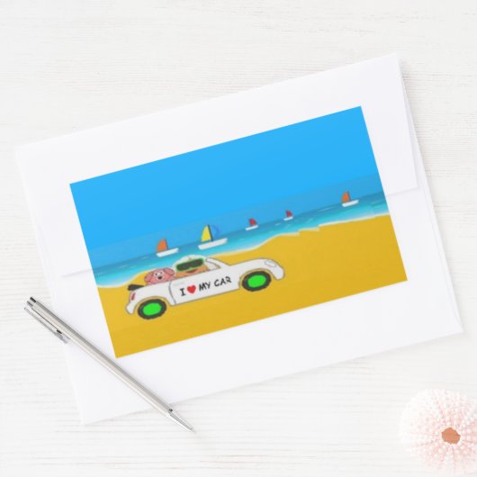 Car of Pou Rechteckiger Aufkleber (Umschlag)