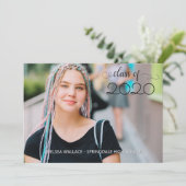 Car Parade Sky Blue Abschluss Einladung (Stehend Vorderseite)